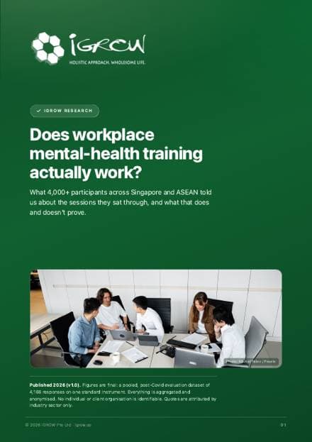 iGROW research report cover: Does workplace mental-health training actually work?